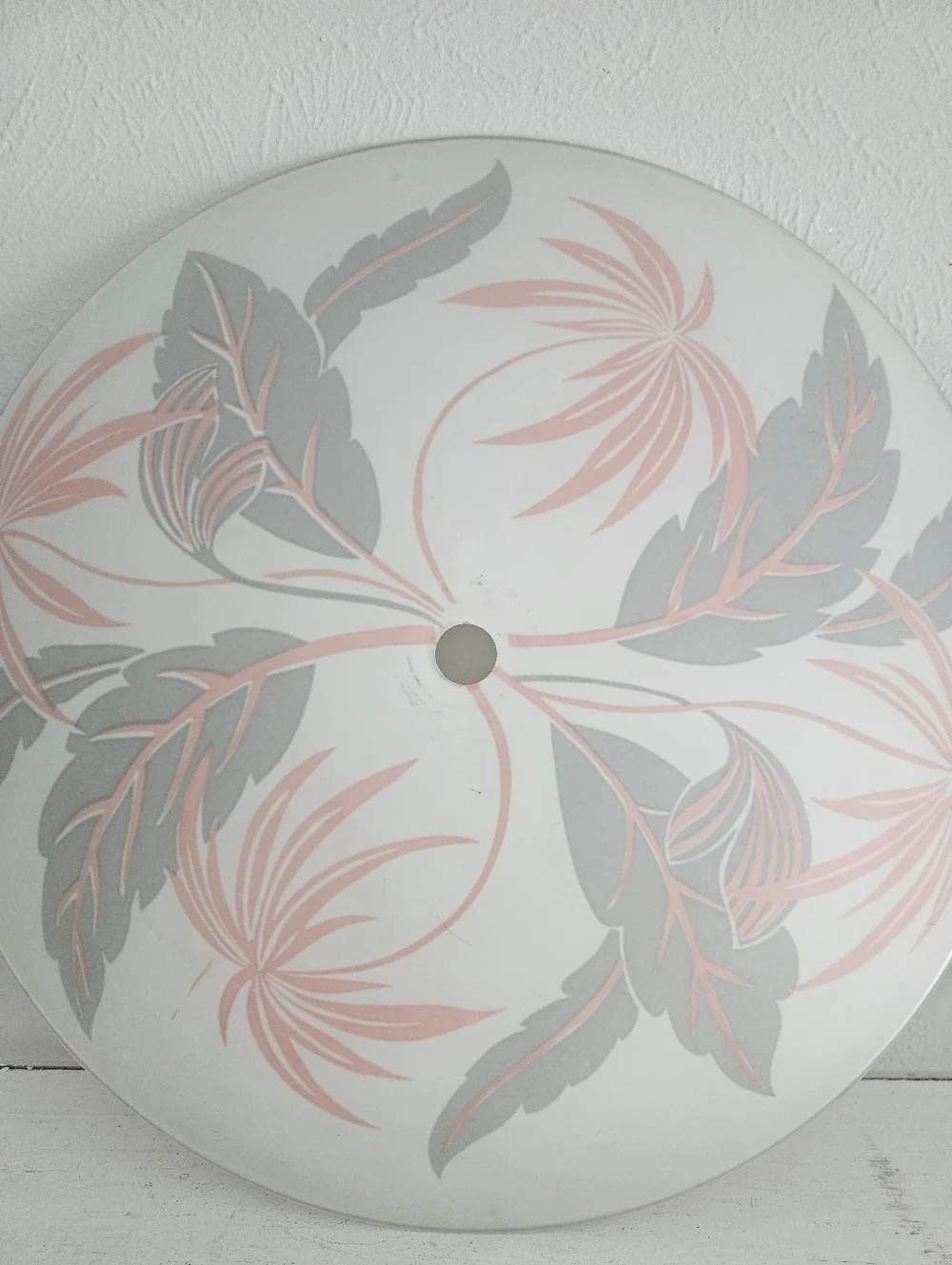 Vintage Mid Century Modern Palm Leaf/Palm Tree Ceiling Flush Mount Light Shade